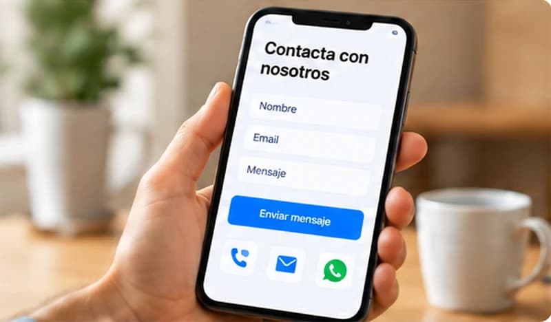 Formularios, llamadas y WhatsApp